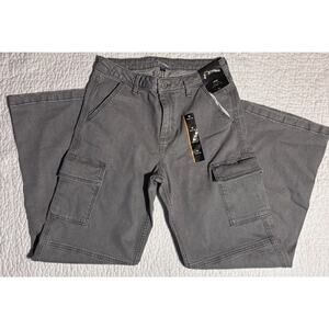 Art Class Girls XL 16 Gray Mid-Rise Wide Leg Cargo Pants NWT Adjustable Waist